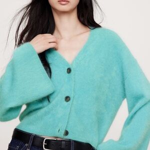 Banana Republic Teal Brushed Cashmete Cardigan Small WORN ONCE